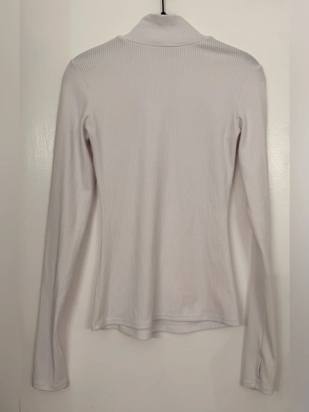 ALO Yoga Wellness Ribbed Mock Neck Long Sleeve Top White Size XXS/XS